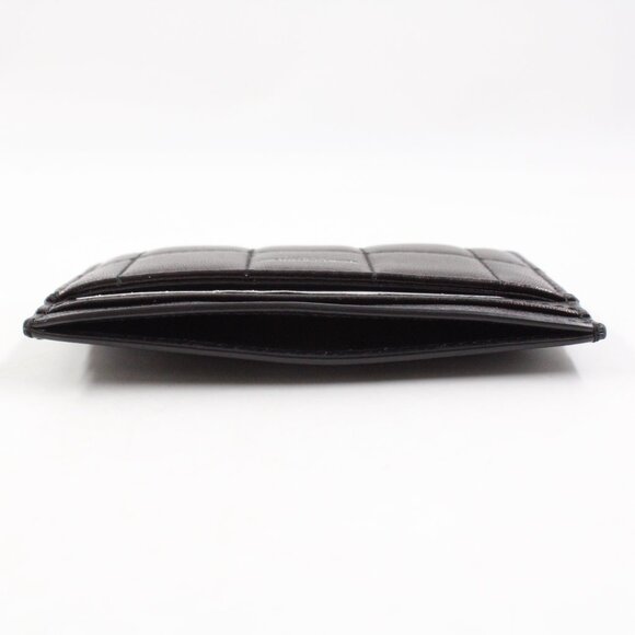 NWOT Saint Laurent Quilted Smooth Leather Card Case in Black/Silver - Picture 6 of 12